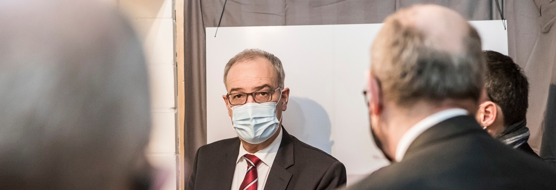 Bundespräsident Guy Parmelin bei seinem Besuch in St.Gallen